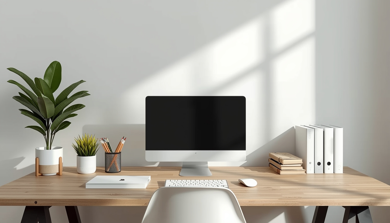 Calm and organized workspace representing stability and balance